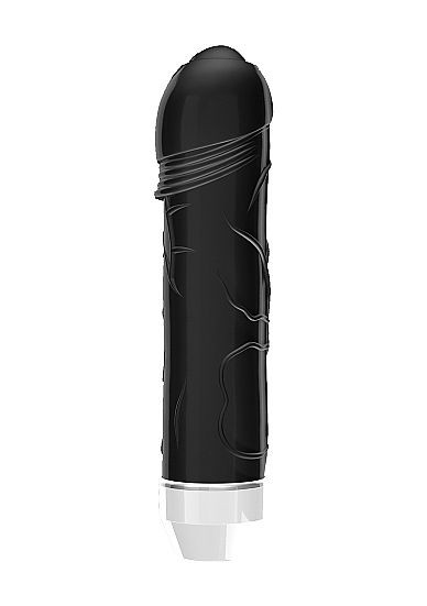 Чёрный вибратор Lenore с тонкими венками - 14,5 см., Shots Media BV