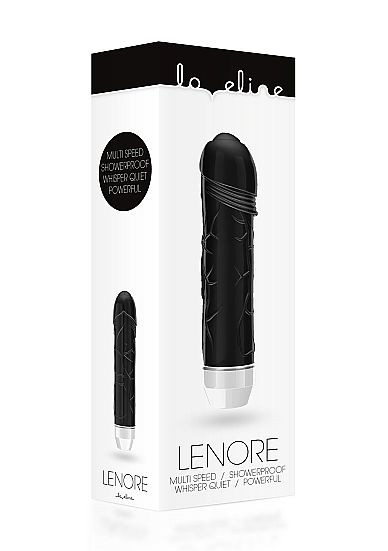 Чёрный вибратор Lenore с тонкими венками - 14,5 см., Shots Media BV