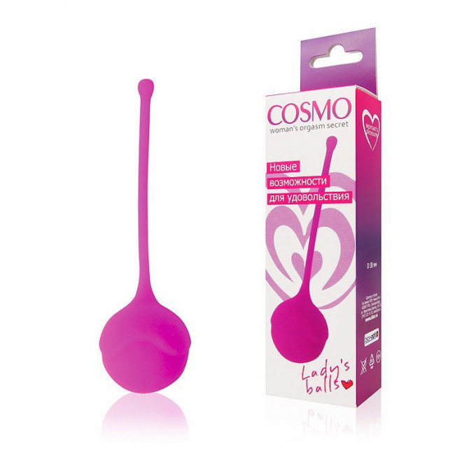 Розовый вагинальный шарик Cosmo, Bior toys