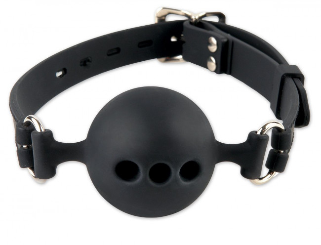 Шарик-кляп из силикона с прорезями для дыхания Silicone Breathable Ball Gag Large, Pipedream