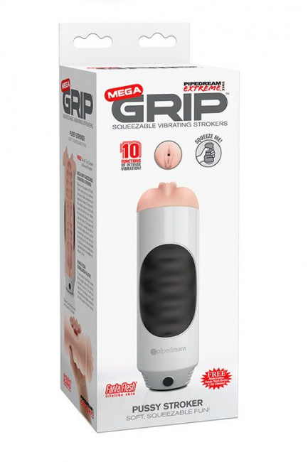 Мастурбатор-вагина Extreme Toyz Mega Grip Vibrating Stroker Mouth, Pipedream
