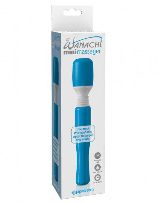 Голубой вибромассажер Mini Wanachi, Pipedream