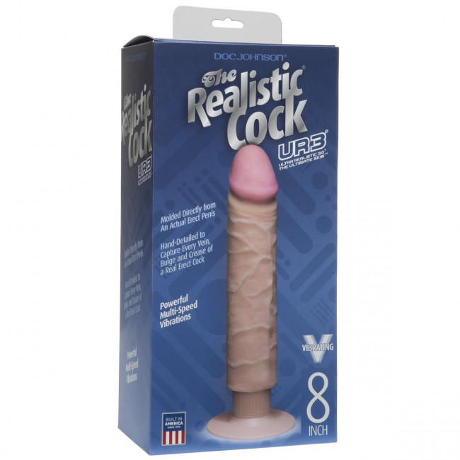 Вибратор-реалистик The Realistic Cock ULTRASKYN Without Balls Vibrating 8” - 24,1 см., Doc Johnson Вибратор-реалистик The Realistic Cock ULTRASKYN Without Balls Vibrating 8” - 24,1 см., Doc Johnson