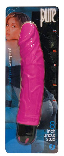 Многоскоростной розовый вибратор-реалистик PURE STUD PINK - 20,3 см., Seven Creations Многоскоростной розовый вибратор-реалистик PURE STUD PINK - 20,3 см., Seven Creations