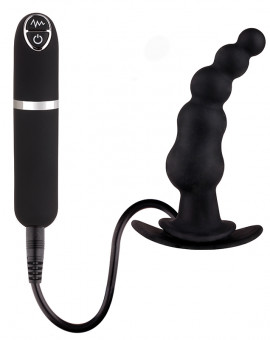 Чёрная загнутая вибровтулка Dash Butt Plug With Mini Controller I - 9 см., NMC
