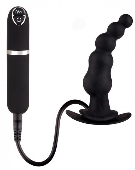 Чёрная загнутая вибровтулка Dash Butt Plug With Mini Controller I - 9 см., NMC Чёрная загнутая вибровтулка Dash Butt Plug With Mini Controller I - 9 см., NMC