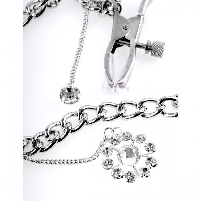Зажимы на соски Crystal Nipple Clamps, Pipedream