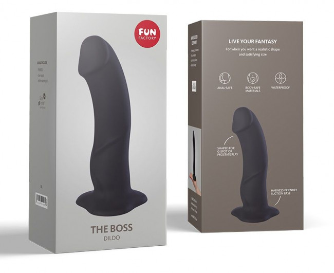 Чёрный реалистичный фаллоимитатор The Boss stub - 18,5 см., Fun Factory