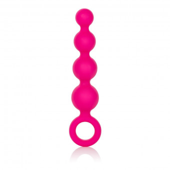 Розовая анальная цепочка Booty Beads - 15,3 см., California Exotic Novelties