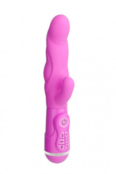 Розовый вибратор с клиторальным стимулятором INSTYLE DUO VIBRATOR 5.5INCH - 14 см., NMC