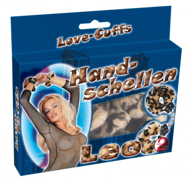 Леопардовые меховые наручники Love Cuffs Leo, Orion