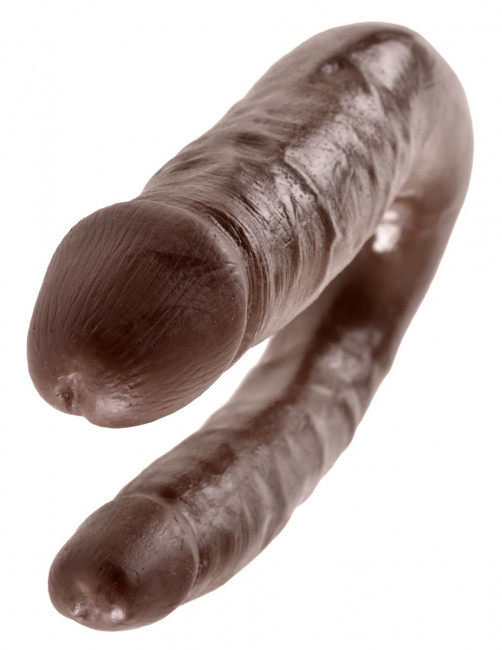Коричневый двусторонний фаллоимитатор U-Shaped Small Double Trouble - 33,5 см., Pipedream Коричневый двусторонний фаллоимитатор U-Shaped Small Double Trouble - 33,5 см., Pipedream