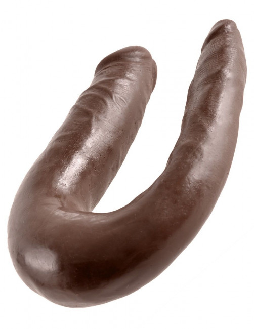 Коричневый двусторонний фаллоимитатор U-Shaped Small Double Trouble - 33,5 см., Pipedream Коричневый двусторонний фаллоимитатор U-Shaped Small Double Trouble - 33,5 см., Pipedream