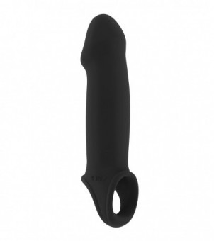 Чёрная насадка с подхватом Stretchy Penis Extension No.33, Shots Media BV