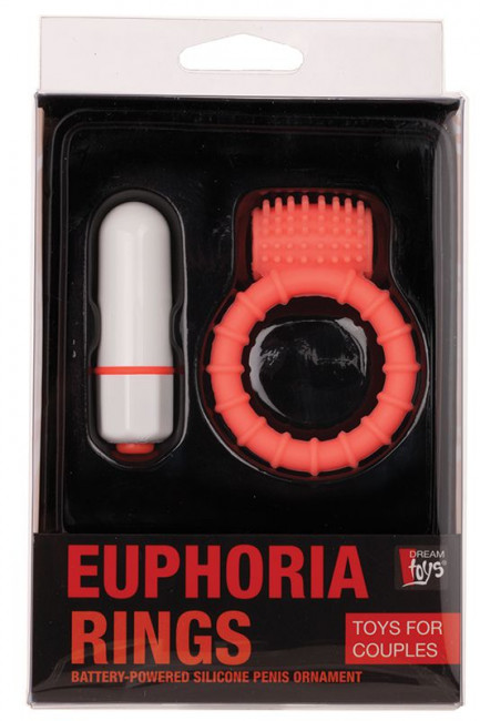 Оранжевое эрекционное виброкольцо с пупырышками NEON EUPHORIA CLITORAL RING ORANGE, Dream Toys
