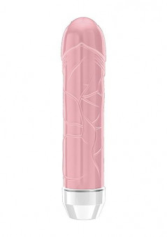 Розовый вибратор Lenore с тонкими венками - 14,5 см., Shots Media BV