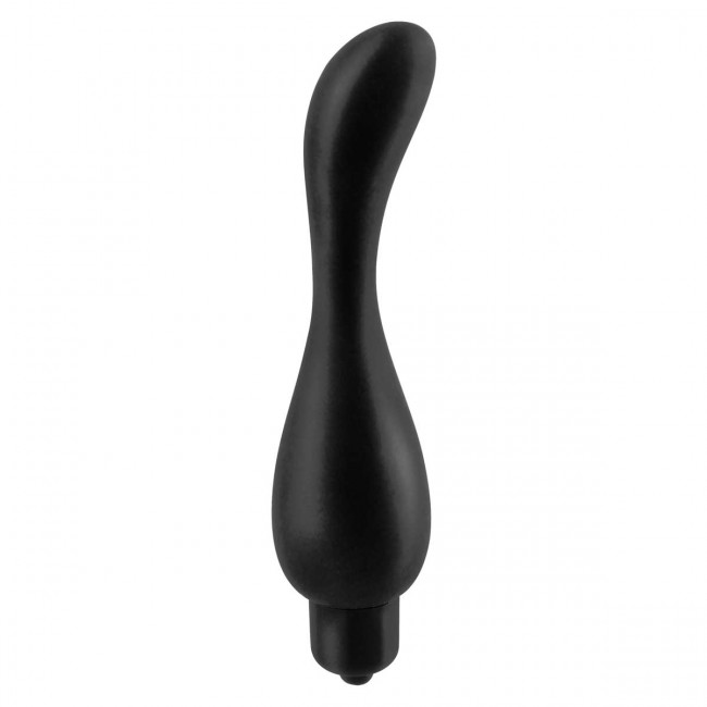 Анальный вибростимулятор с загнутой головкой Vibrating Smoothy - 13,4 см., Pipedream