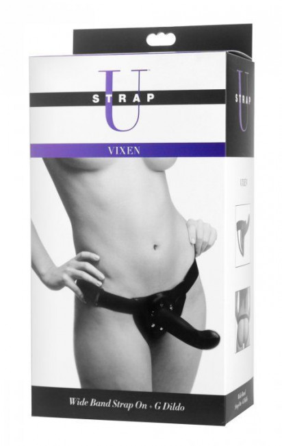 Чёрный полый страпон Vixen G-Spot Hollow Strap On Harness - 17,8 см., XR Brands Чёрный полый страпон Vixen G-Spot Hollow Strap On Harness - 17,8 см., XR Brands