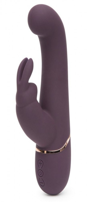 Фиолетовый вибратор Come to Bed Rechargeable Slimline G-Spot Rabbit Vibrator - 22,2 см., Fifty Shades of Grey