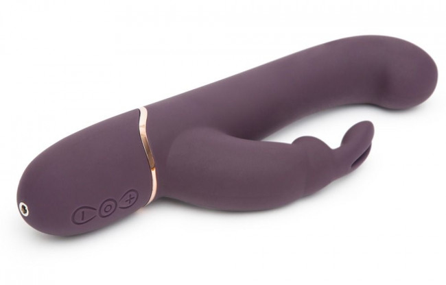 Фиолетовый вибратор Come to Bed Rechargeable Slimline G-Spot Rabbit Vibrator - 22,2 см., Fifty Shades of Grey