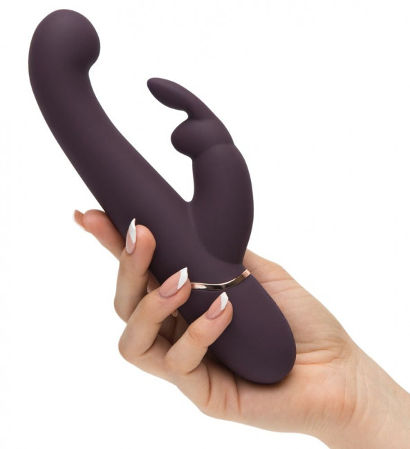 Фиолетовый вибратор Come to Bed Rechargeable Slimline G-Spot Rabbit Vibrator - 22,2 см., Fifty Shades of Grey