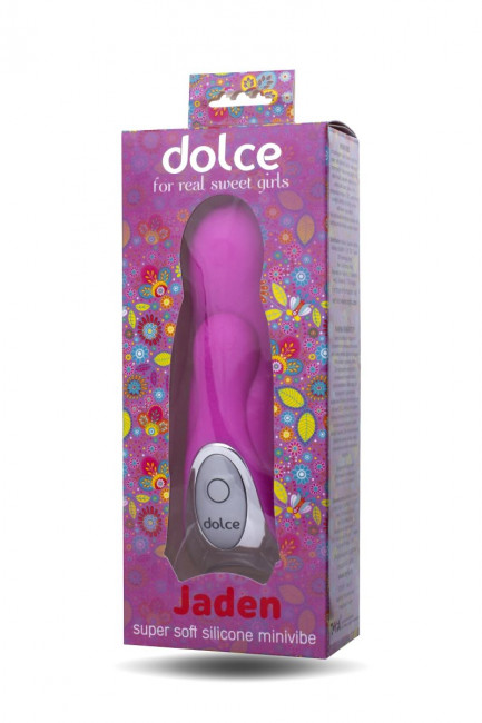 Розовый мини-вибратор Dolce Jaden - 12,5 см., ToyFa