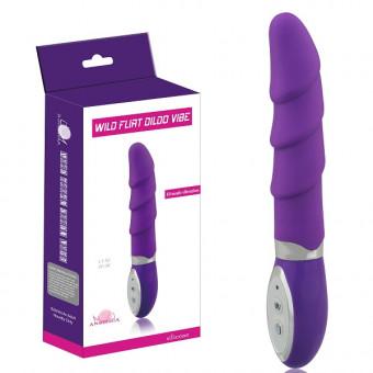 Фиолетовый водонепроницаемый вибратор Wild Flirt Dildo Vibe - 18 см., Howells