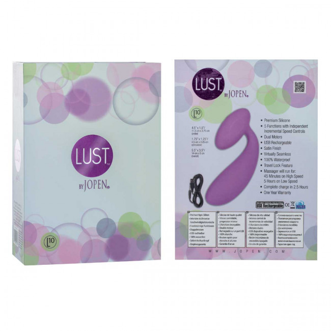 Фиолетовый изогнутый вибратор Lust by JOPEN L10, Jopen