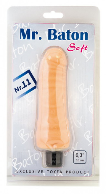 Телесный вибратор Mr.Baton Soft №11 - 16 см., ToyFa