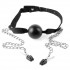 Черный кляп Ball Gag & Nipple Clamps с зажимами на соски, Pipedream
