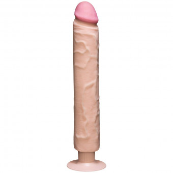 Телесный вибратор The Realistic Cock ULTRASKYN Without Balls Vibrating 12” - 33,5 см., Doc Johnson