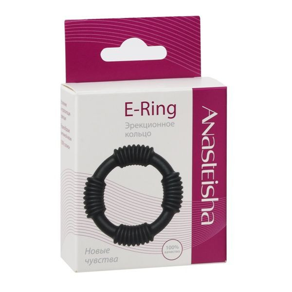 Черное эрекционное кольцо E-Ring, Anasteisha Черное эрекционное кольцо E-Ring, Anasteisha