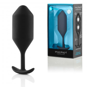 Чёрная пробка для ношения B-vibe Snug Plug 4 - 14 см., b-Vibe