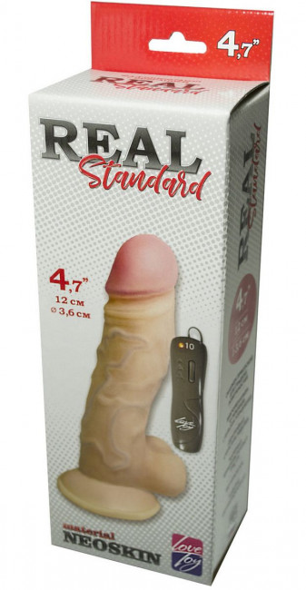 Телесный вибратор из неоскин REAL Standard - 12 см., LOVETOY (А-Полимер)