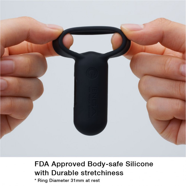 Чёрное эрекционное кольцо SVR Black, Tenga Чёрное эрекционное кольцо SVR Black, Tenga