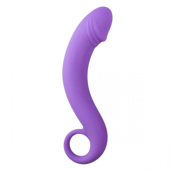 Фиолетовый анальный фаллоимитатор Curved Dong - 17,5 см. Фиолетовый анальный фаллоимитатор Curved Dong - 17,5 см.
