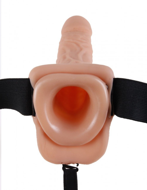 Телесный полый страпон Hollow Strap-On with Balls - 18,9 см., Pipedream Телесный полый страпон Hollow Strap-On with Balls - 18,9 см., Pipedream