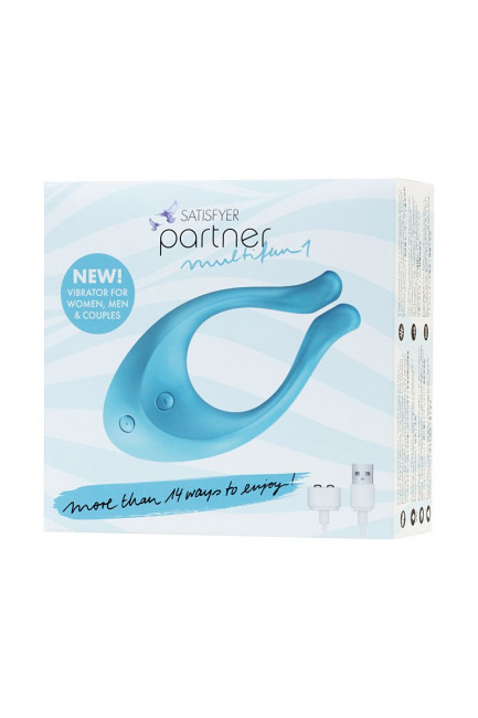 Голубой многофункциональный стимулятор для пар Satisfyer Partner Multifun 1, Satisfyer