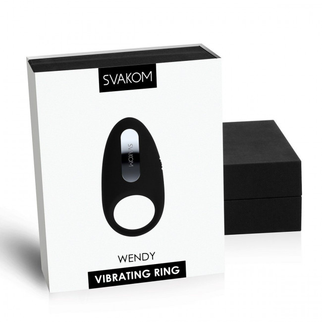 Чёрное эрекционное виброкольцо Wendy Black, Svakom Чёрное эрекционное виброкольцо Wendy Black, Svakom