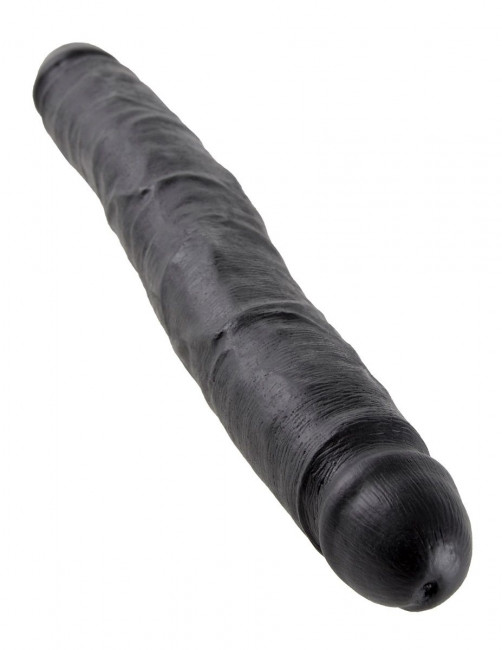 Чёрный двусторонний фаллоимитатор 12" Slim Double Dildo - 30 см., Pipedream Чёрный двусторонний фаллоимитатор 12" Slim Double Dildo - 30 см., Pipedream