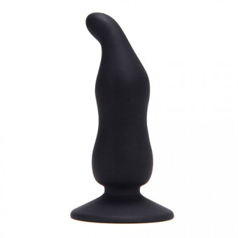 Чёрный анальный стимулятор  BOTTOM BLACK CAP SILICONE - 11 см., Toyz4lovers