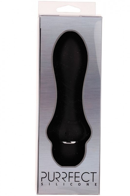 Чёрный вибромассажер для анальной стимуляции PURRFECT SILICONE ANAL VIBRATOR BLACK - 12,7 см., Dream Toys Чёрный вибромассажер для анальной стимуляции PURRFECT SILICONE ANAL VIBRATOR BLACK - 12,7 см., Dream Toys