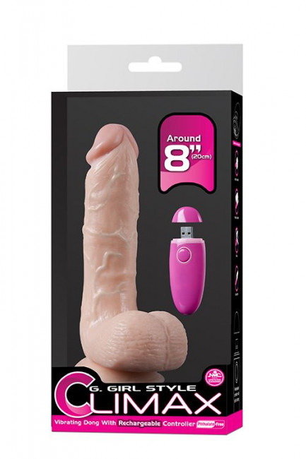 Телесный перезаряжаемый вибратор G-GIRL 8INCH PVC RECHARGEABLE VIBRATOR - 20 см., NMC Телесный перезаряжаемый вибратор G-GIRL 8INCH PVC RECHARGEABLE VIBRATOR - 20 см., NMC