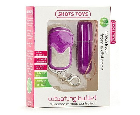 Фиолетовый вибростимулятор Remote Vibrating Bullet, Shots Media BV Фиолетовый вибростимулятор Remote Vibrating Bullet, Shots Media BV