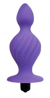 Фиолетовая анальная вибровтулка конической формы - 10 см., Bior toys