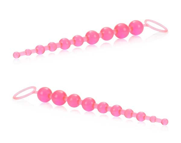 Розовая анальная цепочка X-10 BEADS - 28 см., California Exotic Novelties Розовая анальная цепочка X-10 BEADS - 28 см., California Exotic Novelties