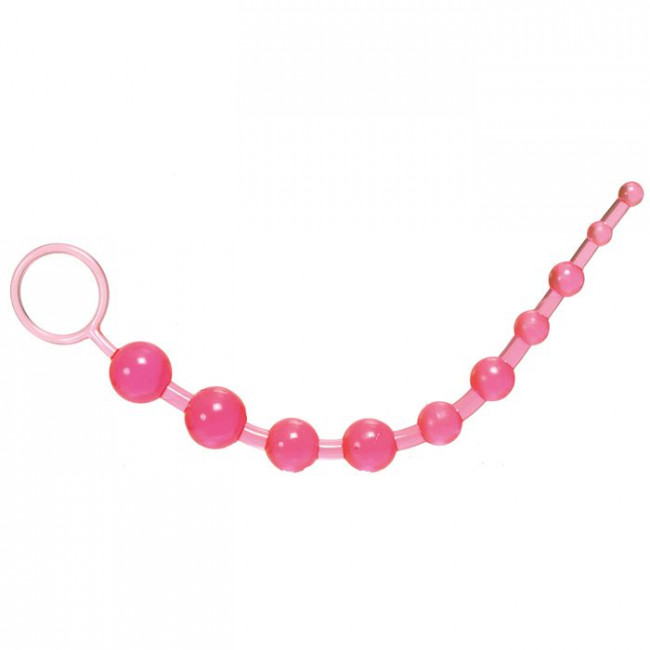 Розовая анальная цепочка X-10 BEADS - 28 см., California Exotic Novelties Розовая анальная цепочка X-10 BEADS - 28 см., California Exotic Novelties
