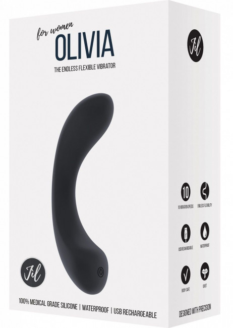 Чёрный гнущийся вибратор Olivia - 15,6 см., Shots Media BV