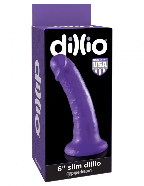 Фиолетовый фаллоимитатор 6" Slim Dillio - 17 см., Pipedream