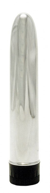 Серебристый вибратор TOTAL SILVER - 17 см., Seven Creations